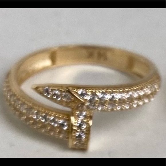 New Solid 14K Gold designer Nail Ring - Picture 5 of 16